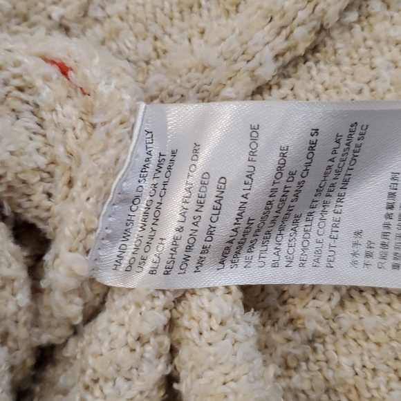 BDG women’s relaxed Cream V-Neck Sweater with Orange Trim Size L good condition - Picture 8 of 9